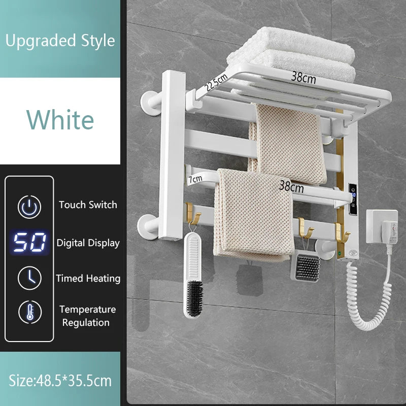 35cm White Electric Heated Towel Rail Smart Dryer