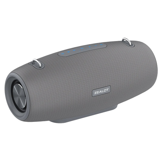 Grey Rechargeable Wireless Speaker Waterproof Outdoor 40H Playtime