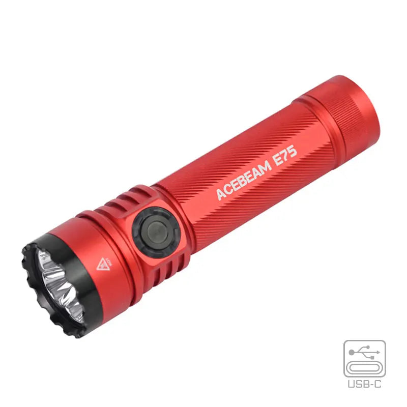 USB-C LED Flashlight 21700 Battery Red Torch