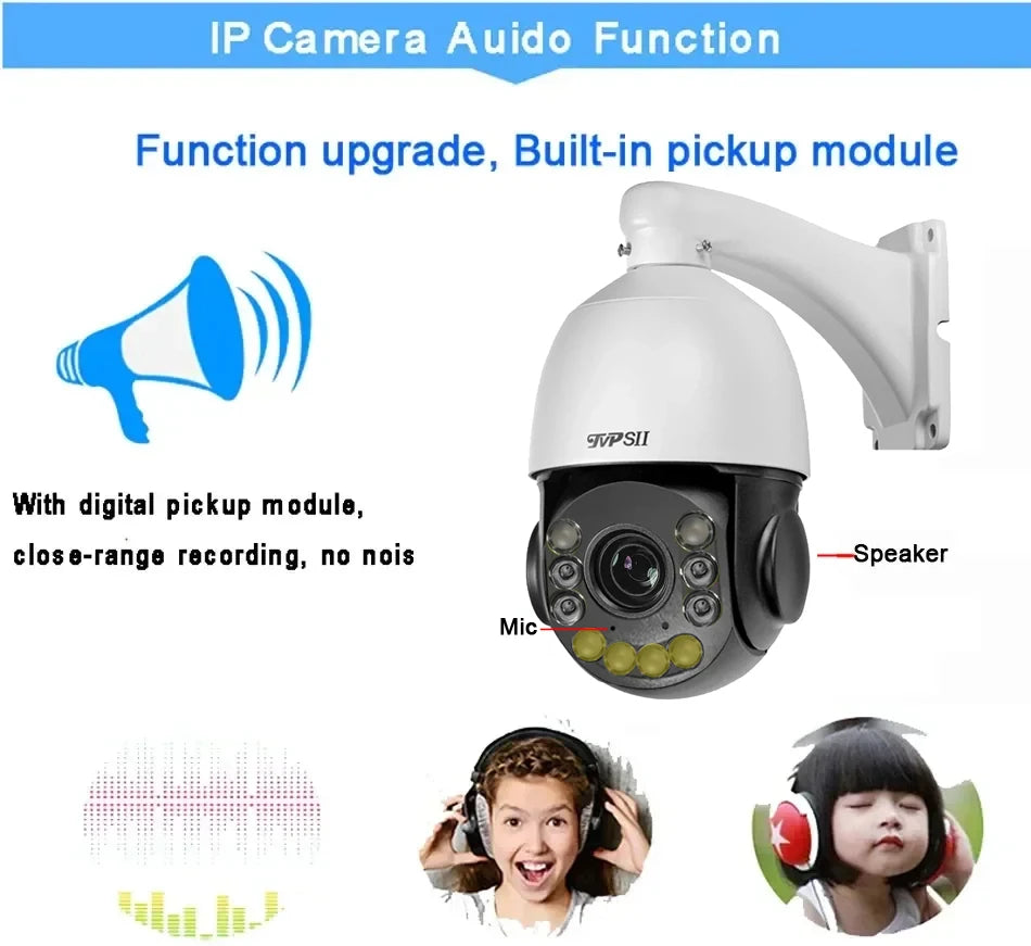 8MP 4K WiFi PTZ Camera with High-Speed Zoom