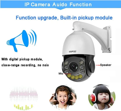 8MP 4K WiFi PTZ Camera with High-Speed Zoom
