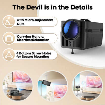 Portable Ultra Short Throw Projector 8K 1080p Auto Focus