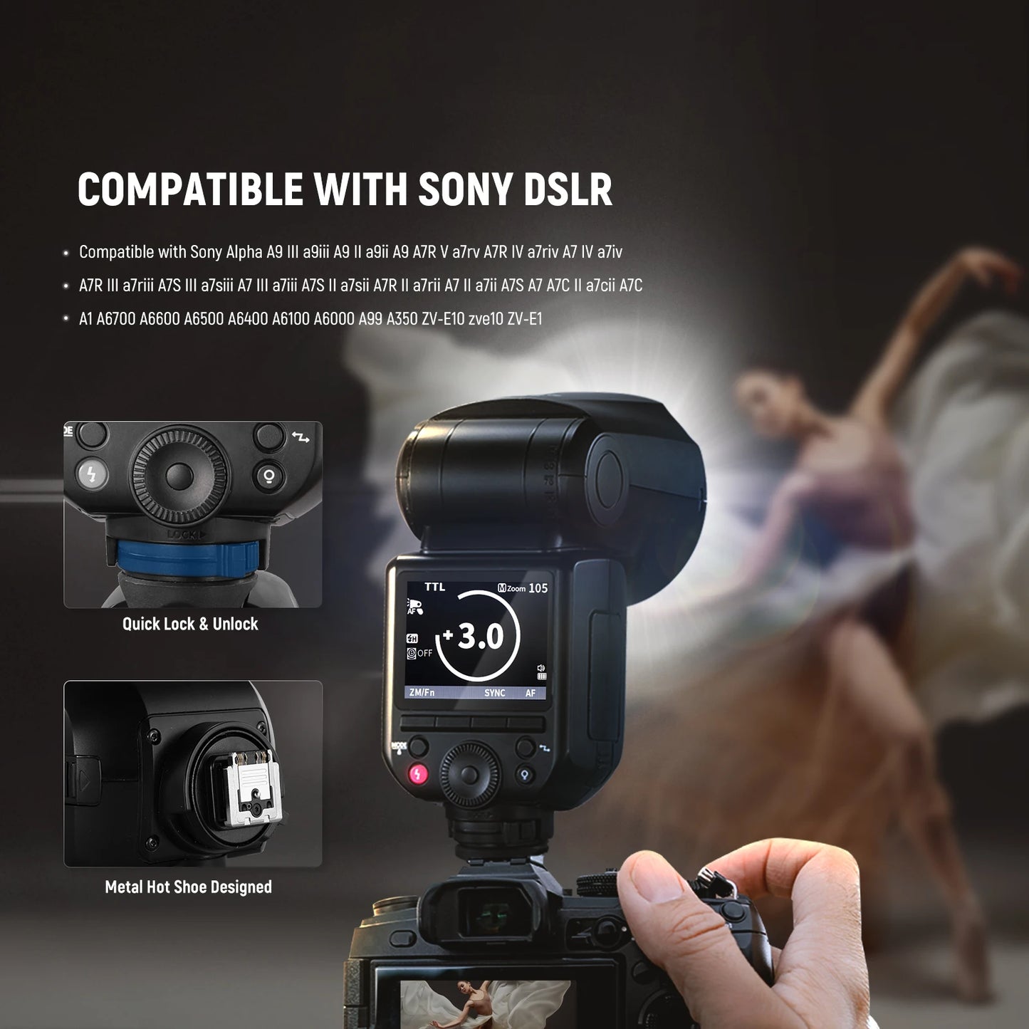 Wireless TTL Speedlite Flash 600W for Nikon DSLR