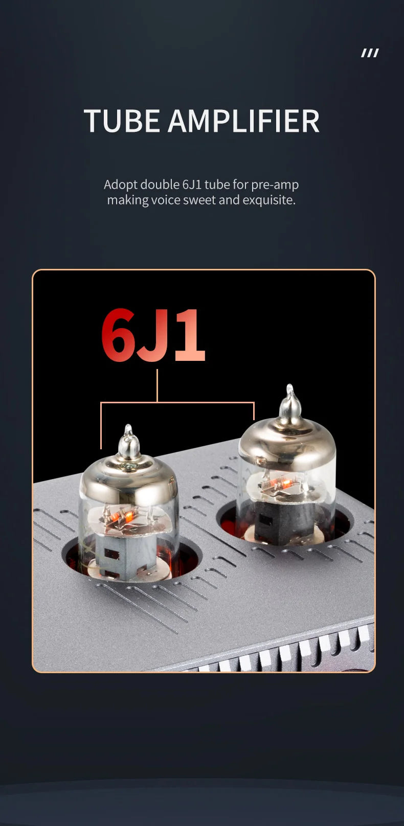 Portable USB Tube DAC Headphone Amp for Hi-Res Sound