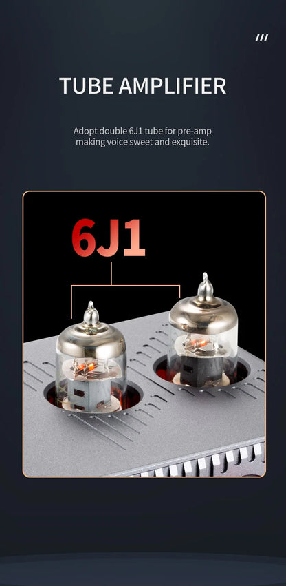 Portable USB Tube DAC Headphone Amp for Hi-Res Sound
