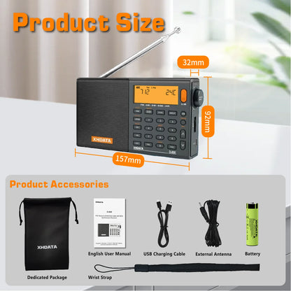 Portable AM FM SW SSB AIR Band Radio Rechargeable