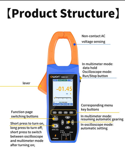 Smart 1000A Clamp Meter with Oscilloscope and Data Logging Function