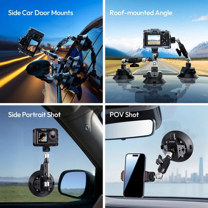 2 Suction 2-Arm Magic Camera Mount for Vehicles