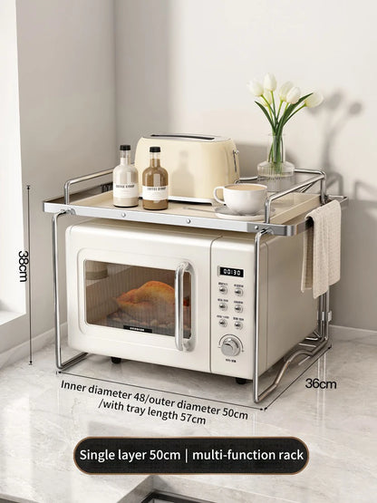 Single Tier Microwave Shelf 50cm Compact