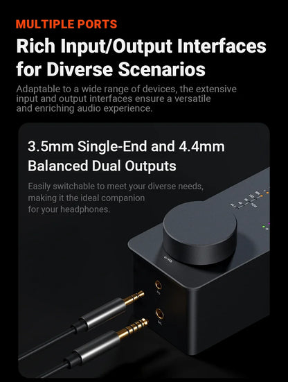 Portable USB Audio Amplifier with DAC and Headphone Amp Orange