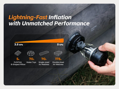 Black Portable Electric Air Pump with Light