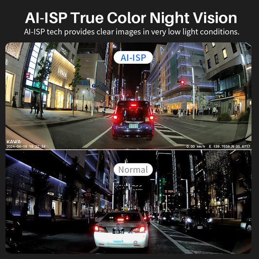 Front & Rear Car DVR with AI Color Night Vision