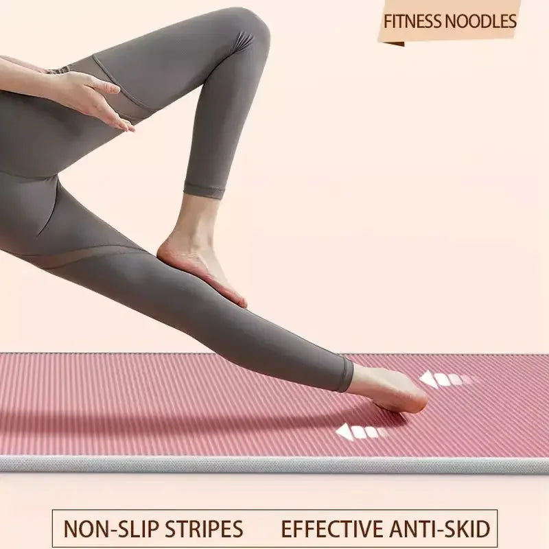 Thickened 185x90cm Black Yoga Mat Non-Slip High Density