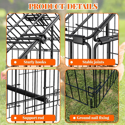 Heavy Duty Chicken Run Cage with Roof 86x40x40