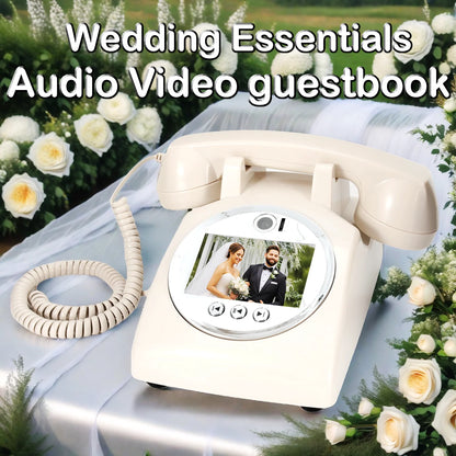 Wedding Video Guestbook Phone for Party and Banquet Wishes White