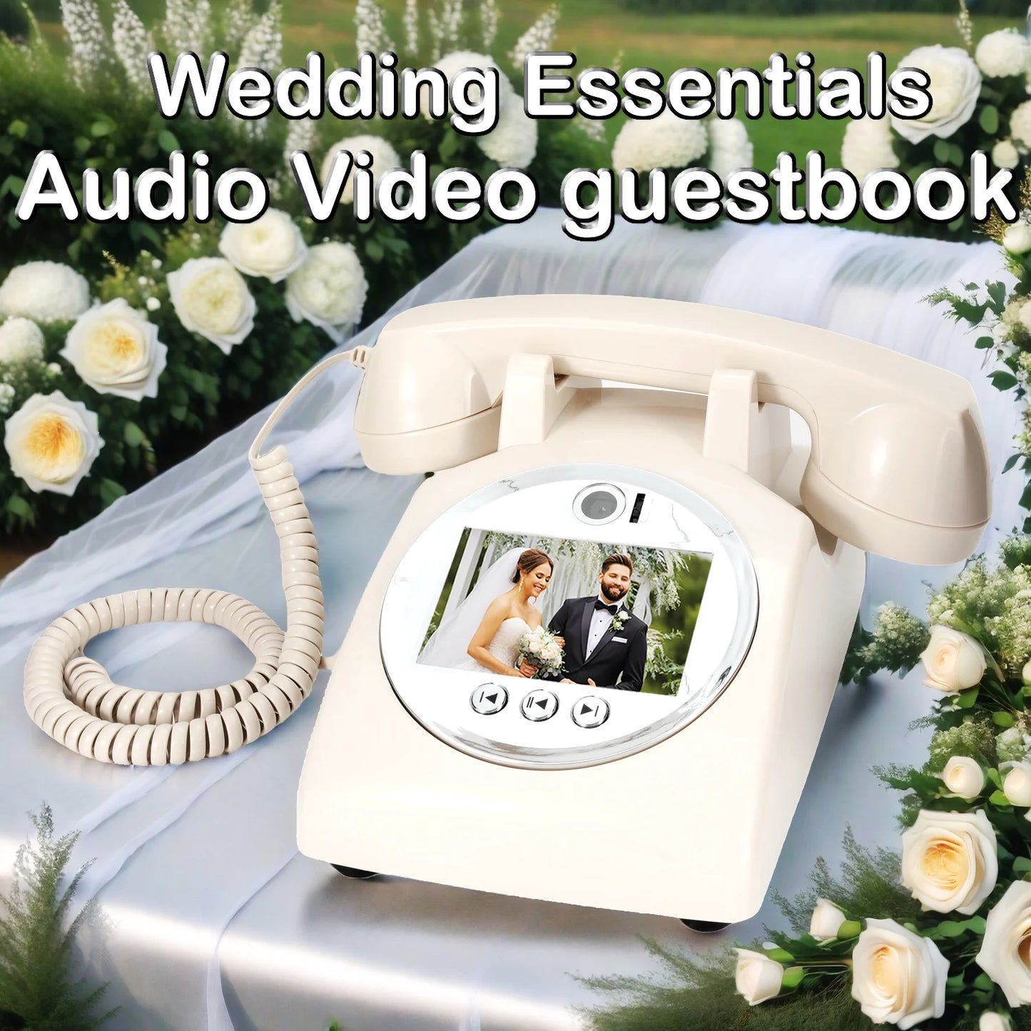 Audio Video Guestbook Phone Milky for Weddings and Parties