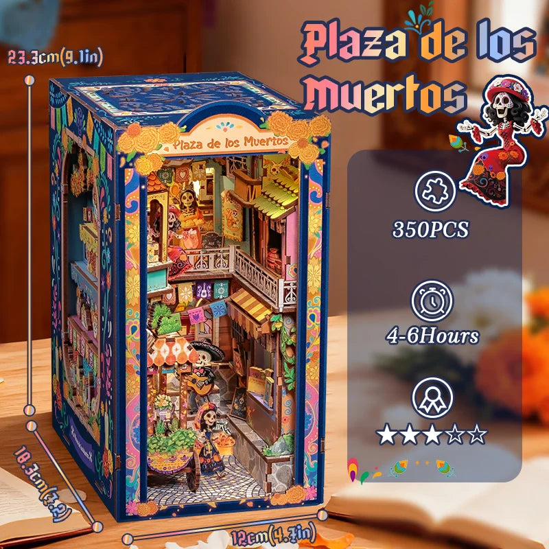 3D Wooden DIY Miniature Dollhouse Book Nook Puzzle