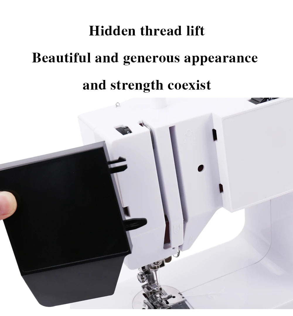 Compact Electric Sewing Machine with Start Button & Accessories