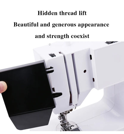 Compact Electric Sewing Machine with Start Button & Accessories