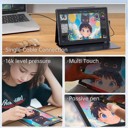 Portable 10.1" Graphics Drawing Tablet with Touch Display