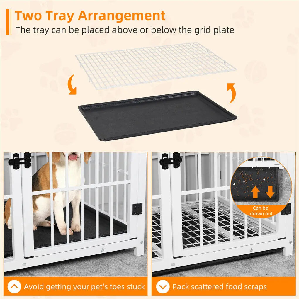Heavy Duty Dog Crate End Table White M