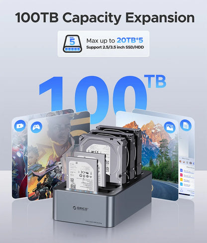 USB C 3.2 Gen 1 4 Bay HDD SSD Duplicator
