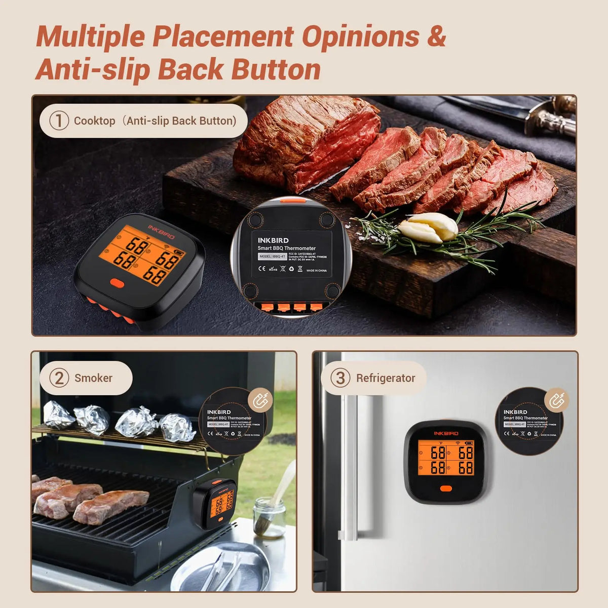 WiFi Meat Thermometer 4-Probe BBQ Digital Thermometer