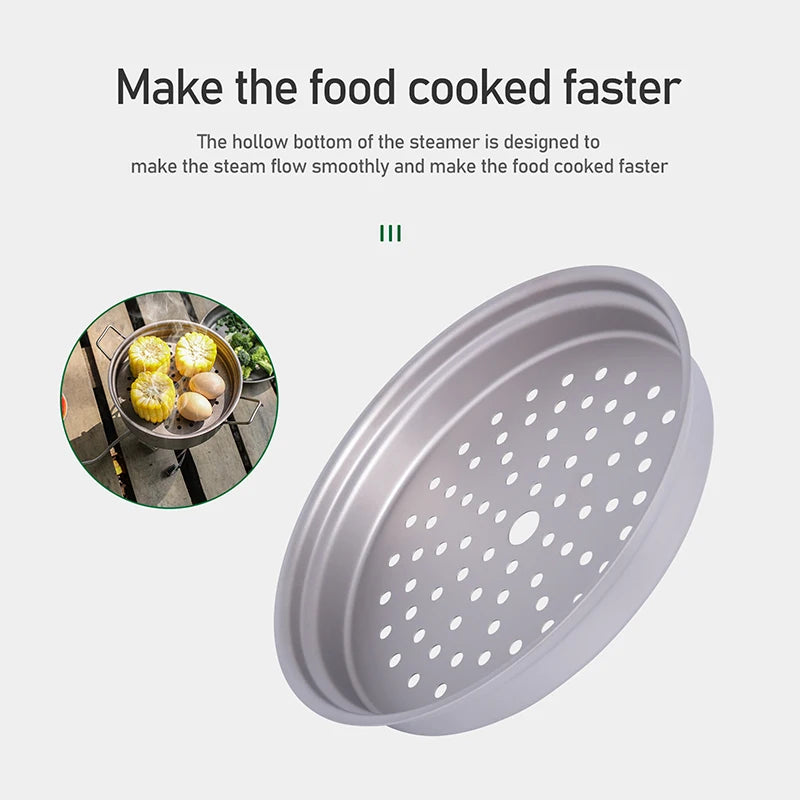 Ultralight Titanium Camping Cookware Set Pot Fry Pan