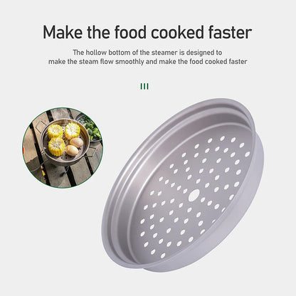Ultralight Titanium Camping Cookware Set Pot Fry Pan