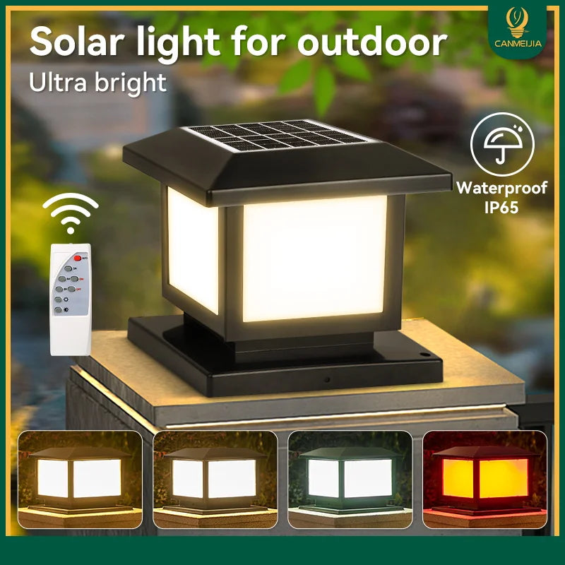 20cm Waterproof Solar LED Post Lights 2 Pack