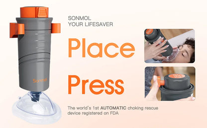 Portable Anti-Choking Rescue Device with 3 Mask Sizes