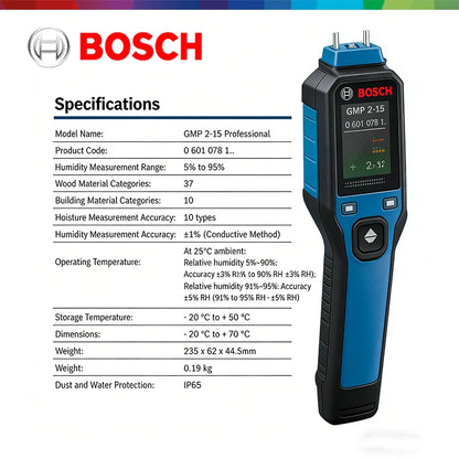 Professional Moisture Meter with Temperature & Humidity Sensor