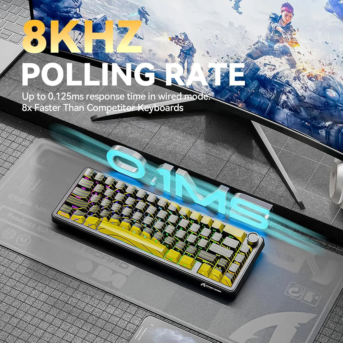 8000Hz Wireless Gaming Keyboard 0.01mm Rapid Trigger