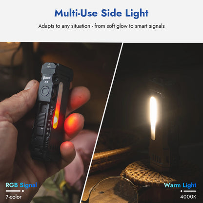 Rechargeable White EDC Flashlight Bundle with Magnetic Tail