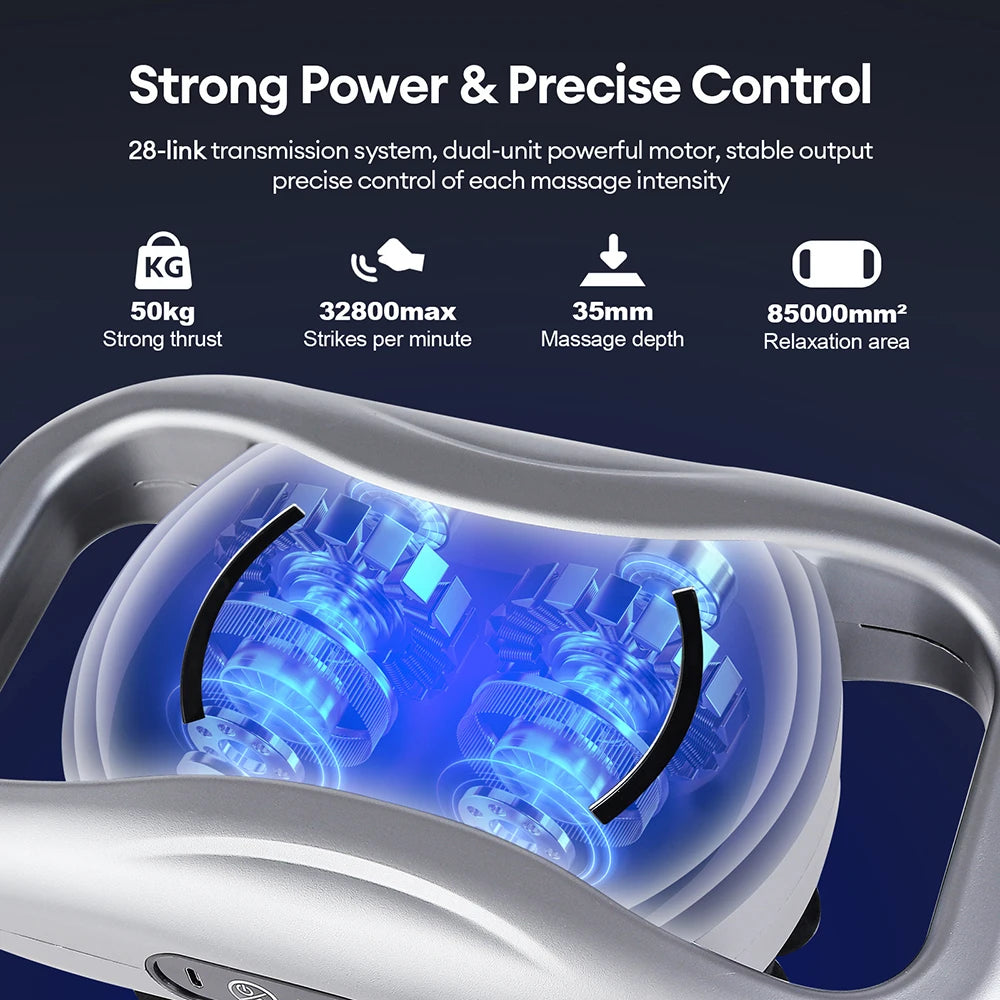 White 28 Head Body Massage Gun with High Frequency Vibration