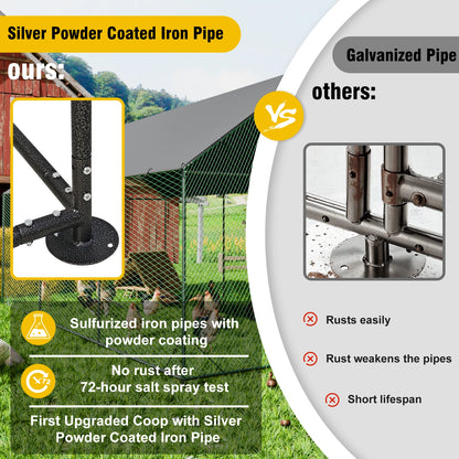 Large Outdoor Walk-In Chicken Coop with Roof Cover