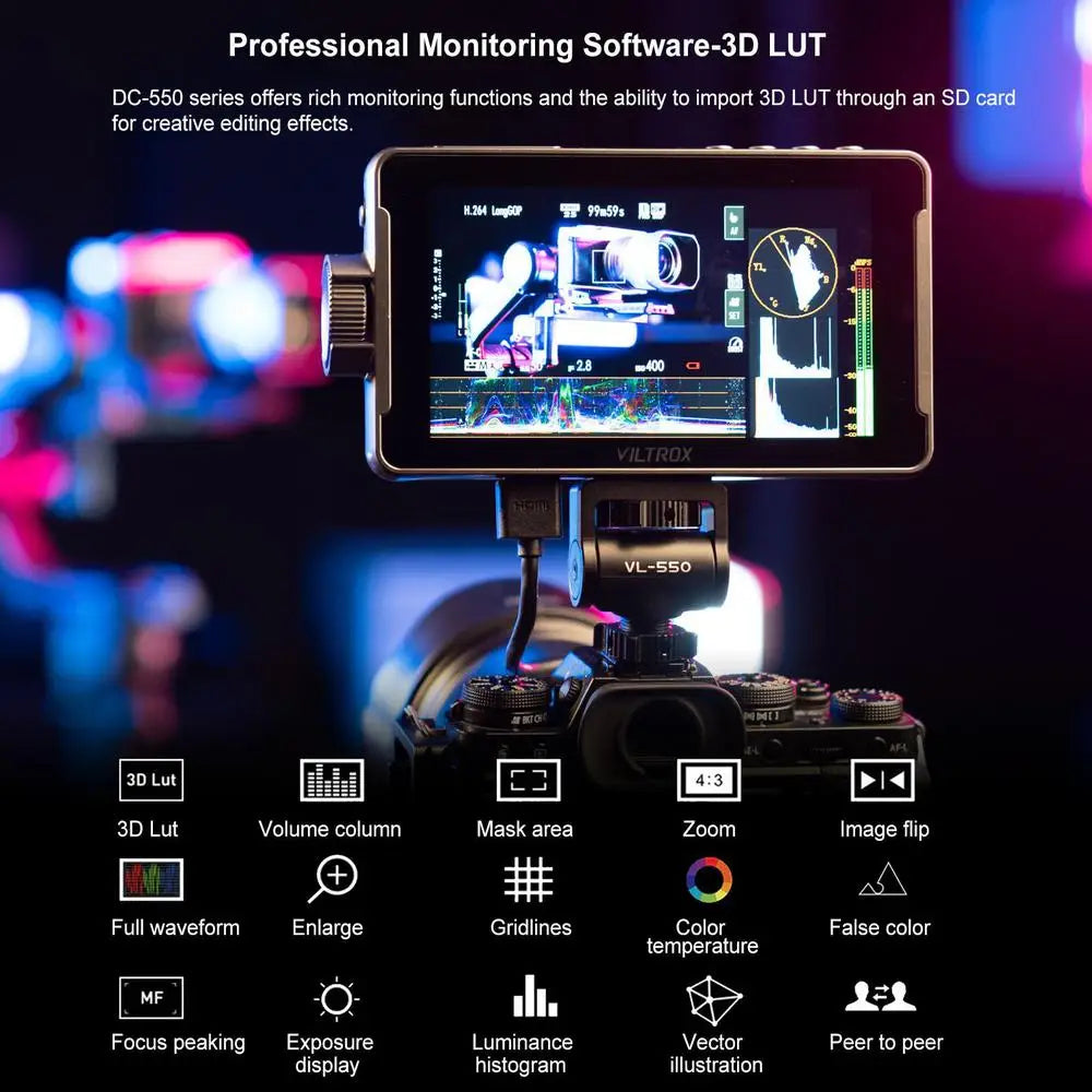 Portable 5.5 Inch Camera Monitor 4K HDMI IPS Field Display