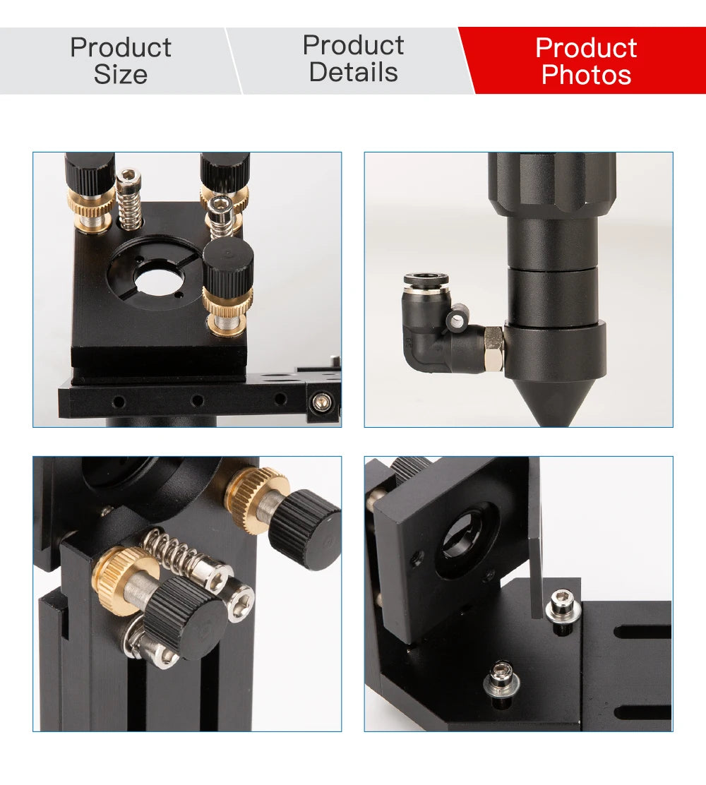 CO2 Laser Head Set 63.5mm Focus Lens Mo Mirror