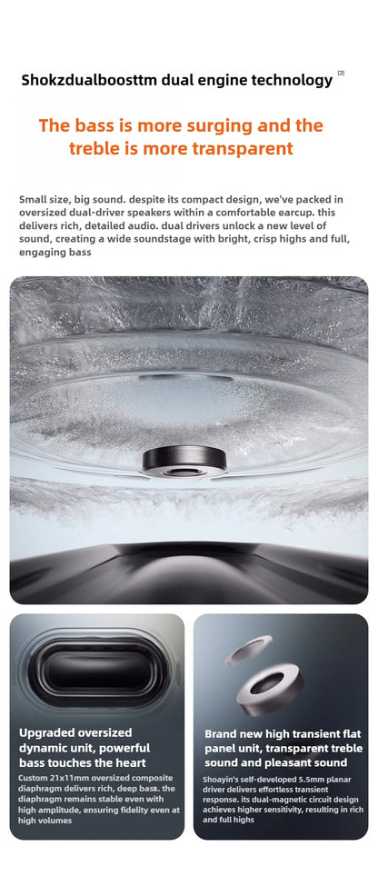 White Open-Ear Wireless Headphones with Dolby Audio