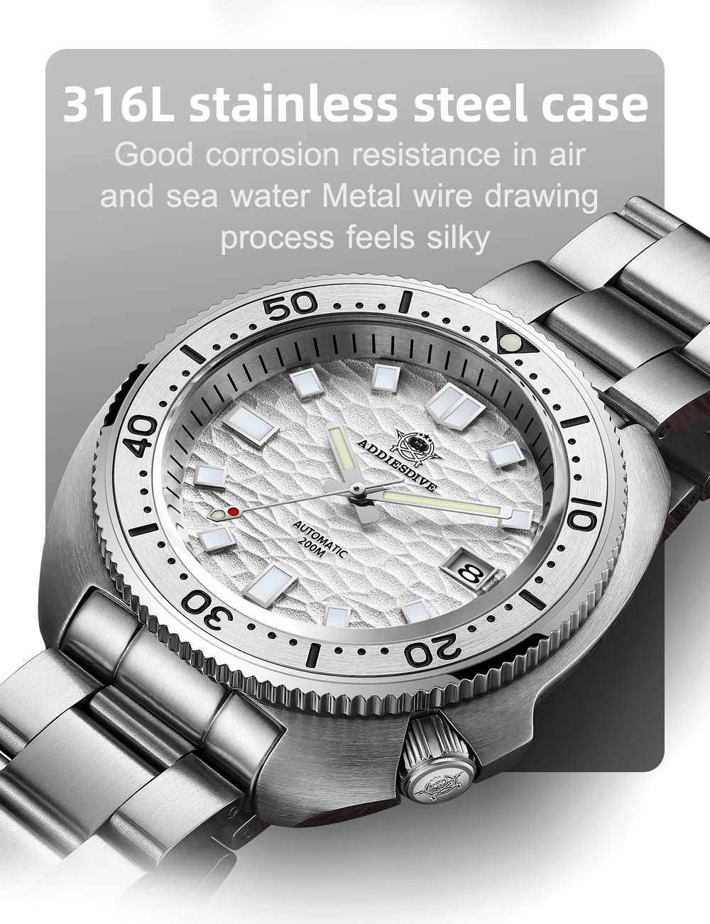 Silver Luxury Automatic Mechanical Watch with Sapphire Crystal