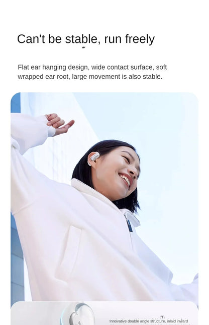 Wireless Blue Open-Ear Headphones for Running & Gym