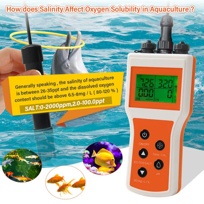 Portable Water Tester PH DO Salinity for Aquarium and Aquaculture