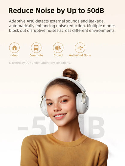 QCY H3 Pro Cordless ANC Headphones Hi-Res LDAC Audio Blue