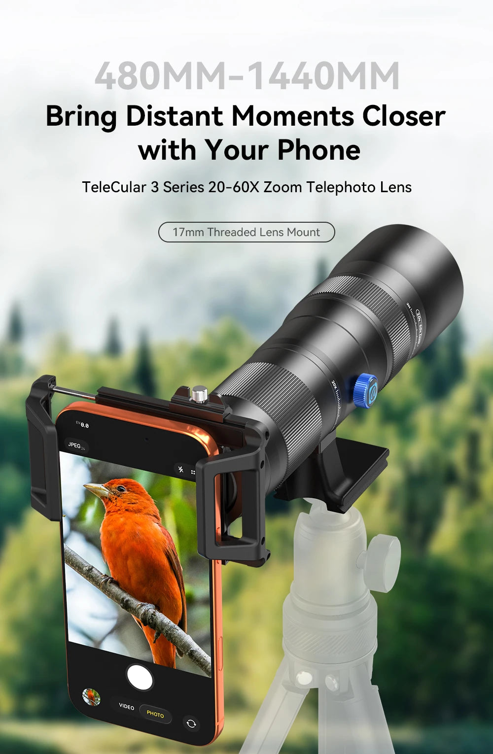 20-60x Telephoto Zoom Lens for Smartphones