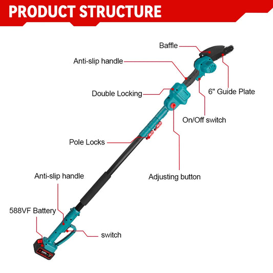 Cordless 18V Telescoping Tree Cutting Pole Saw