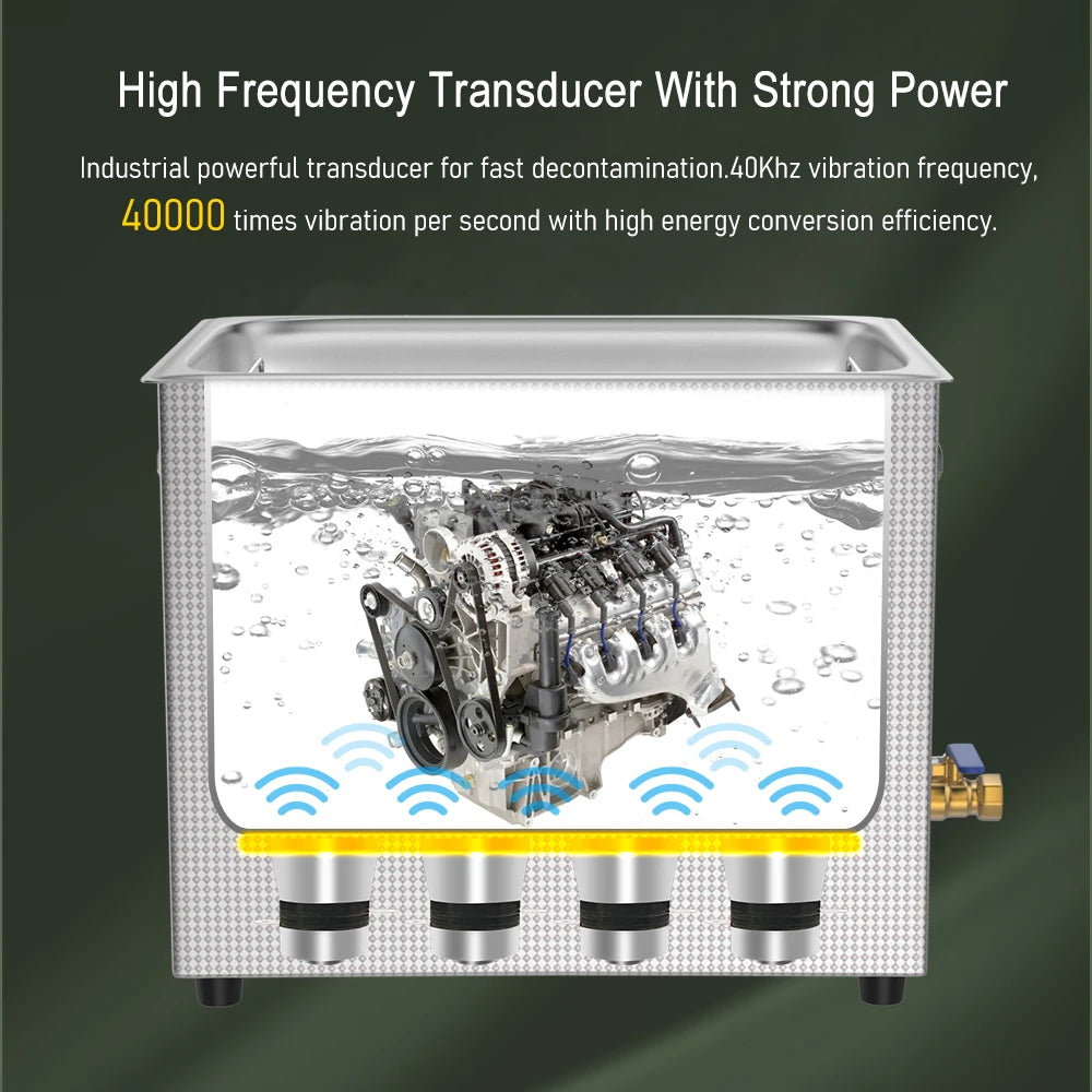 6.5L Ultrasonic Cleaning Machine 180W with Timer & Heater