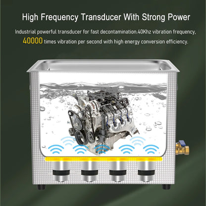 6.5L Ultrasonic Cleaning Machine 180W with Timer & Heater