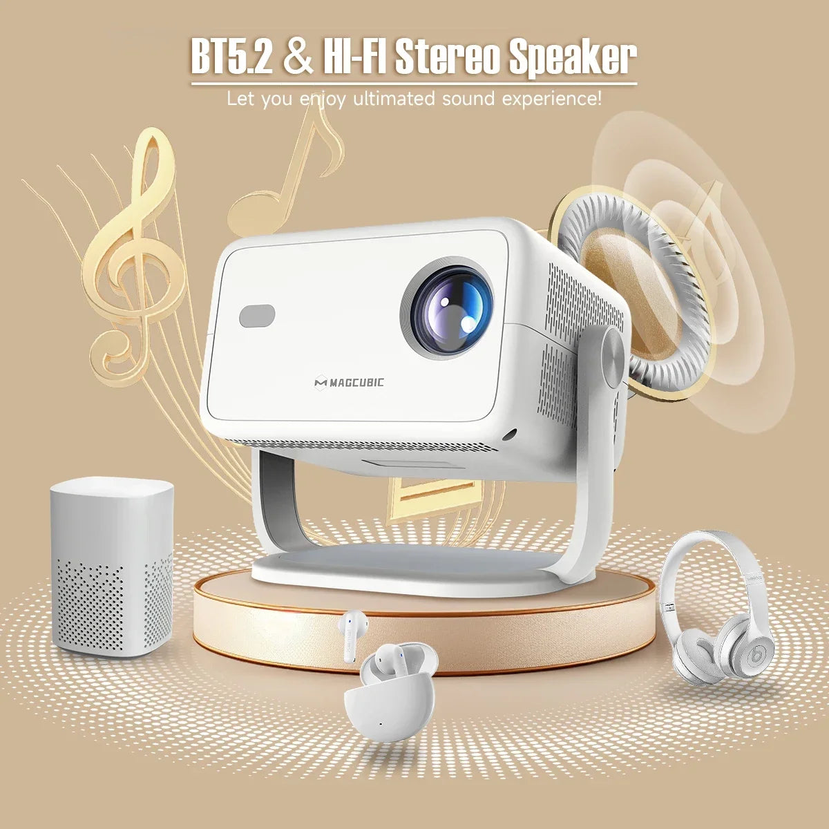 Smart 4K Home Cinema Projector Android 11 WiFi6 BT5.2