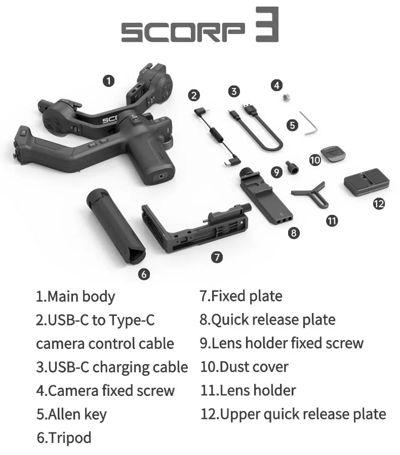Heavy Duty 3-Axis Camera Gimbal with AI Tracking