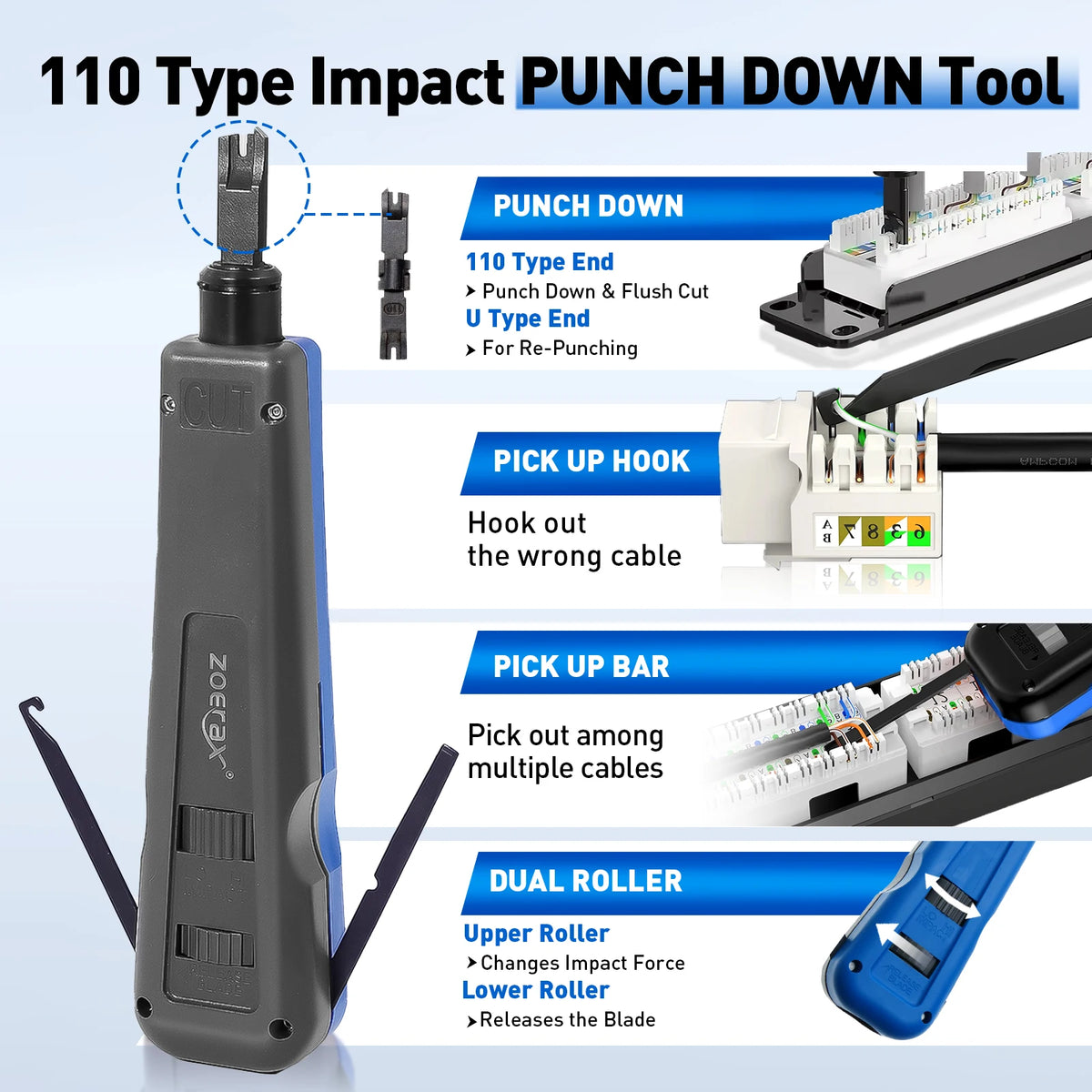 9-in-1 RJ45 Crimping Tool Kit with Network Cable Tester